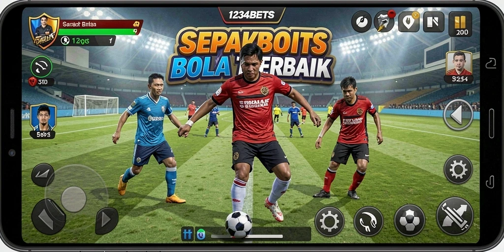 Gameplay seru di 1234BETS dengan aksi sepak bola yang intens.