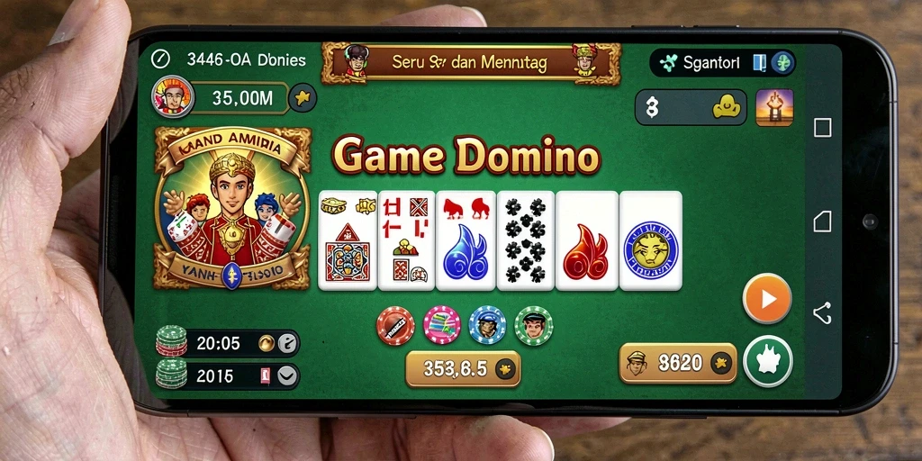 Screenshot menunjukkan permainan Domino yang mendebarkan di 3446.