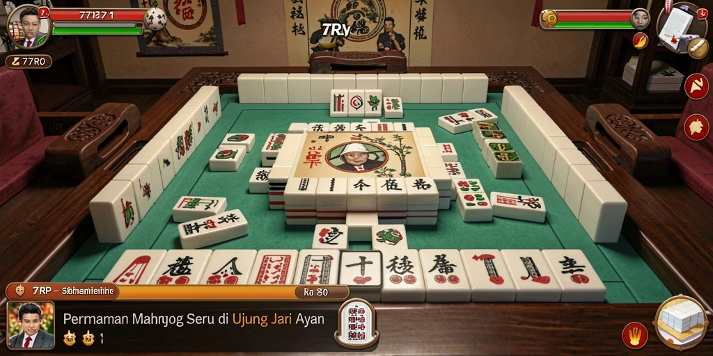Tangkapan layar gameplay seru dalam 77RP yang menampilkan Mahjong.