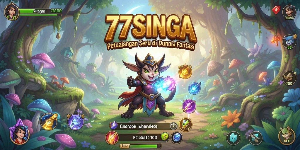 Screenshot utama 77SINGA menampilkan aksi seru dalam gameplay Adventure.