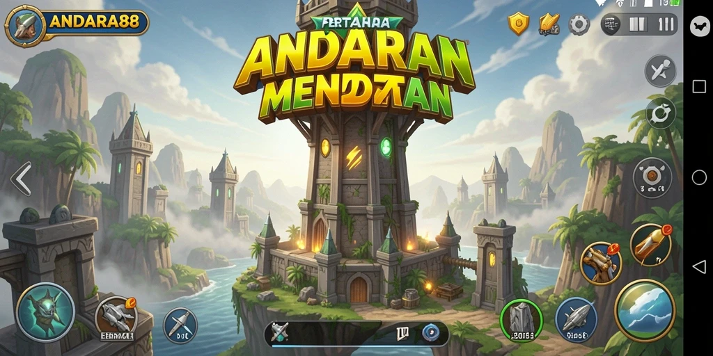 Tampilan gameplay ANDARA88 yang penuh aksi dalam Tower Defense.