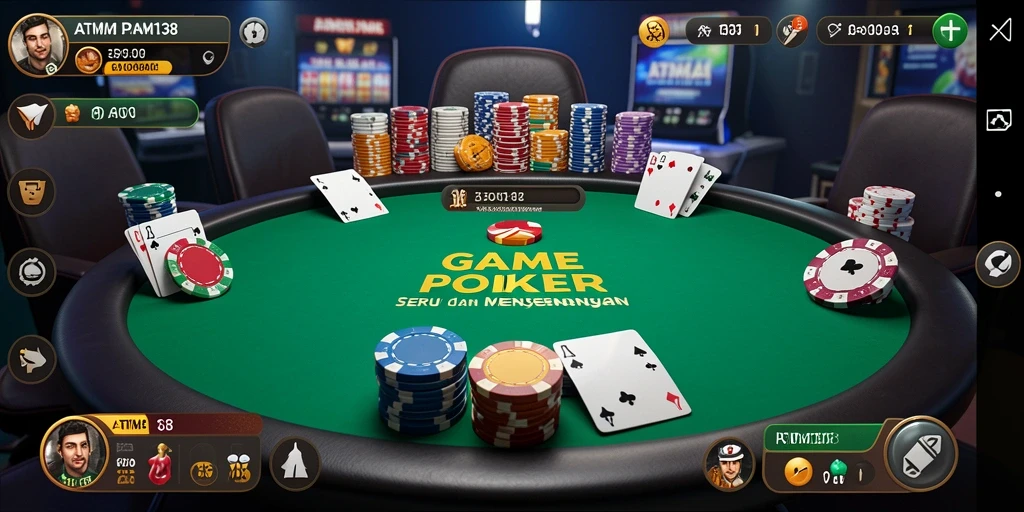 Tangkapan layar utama ATM138 memperlihatkan gameplay poker yang mendebarkan.