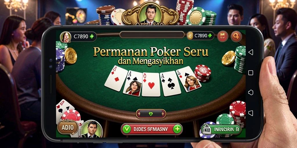 Screenshot C7890 menampilkan aksi poker yang mendebarkan dan interaksi pemain.