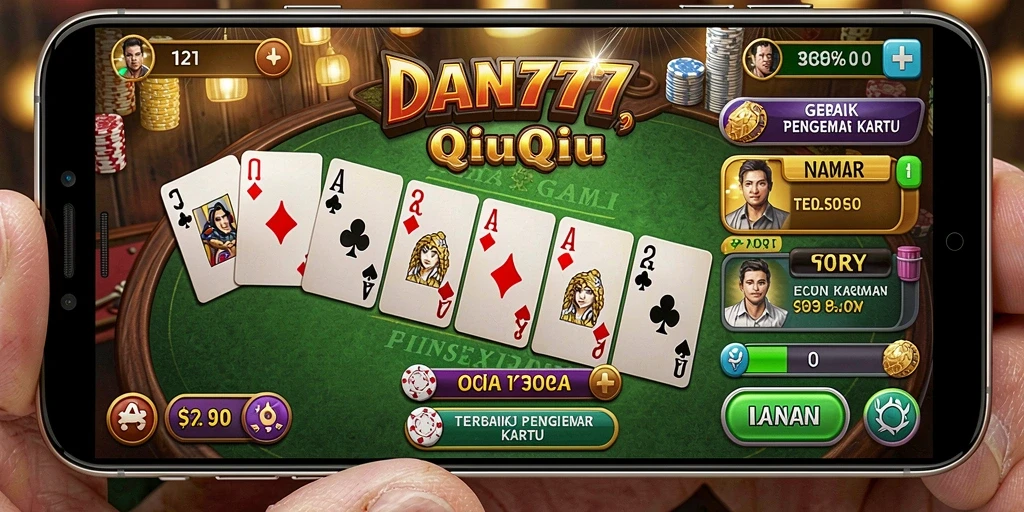 Tampilan menarik dari gameplay QiuQiu di DAN777.
