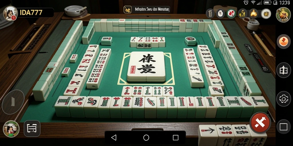 Tampilan gameplay seru IDA777 yang menampilkan Mahjong.