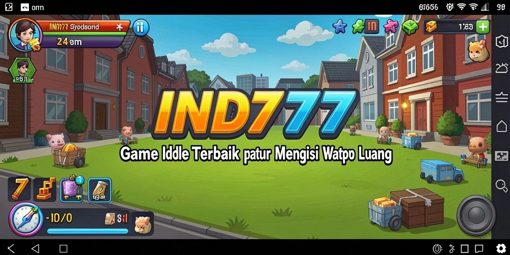 Tangkapan layar utama gameplay IND777 yang menampilkan kemajuan karakter di dunia Idle.