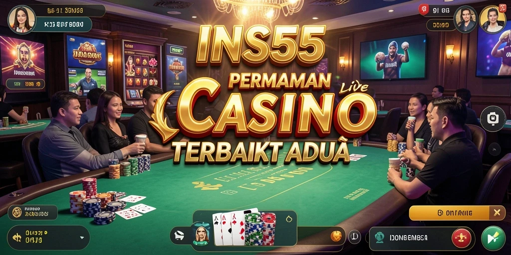 Screenshot dari gameplay Live Casino yang menampilkan dealer dan pemain.