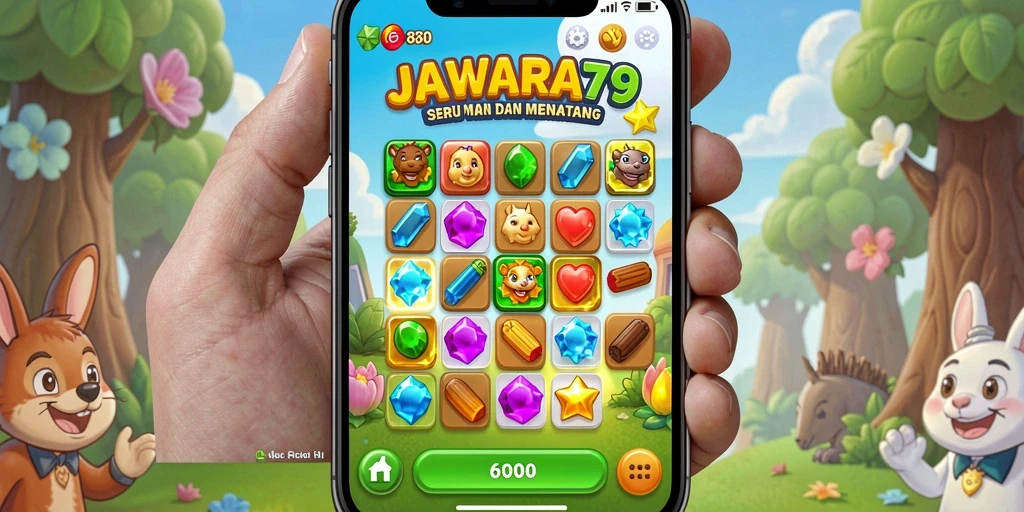 Screenshot gameplay JAWARA79 yang menampilkan momen seru saat mencocokkan elemen.