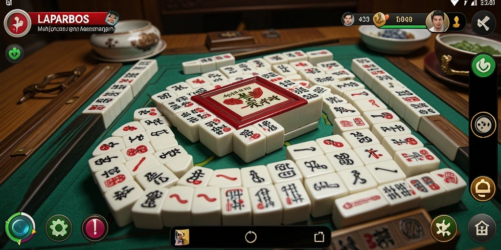 Screenshot LAPARBOS menampilkan gameplay Mahjong yang seru dan menarik.
