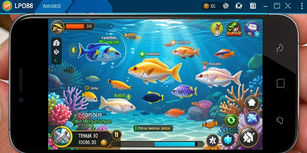 Screenshot gameplay LPO88 menampilkan aksi menembak ikan yang seru.
