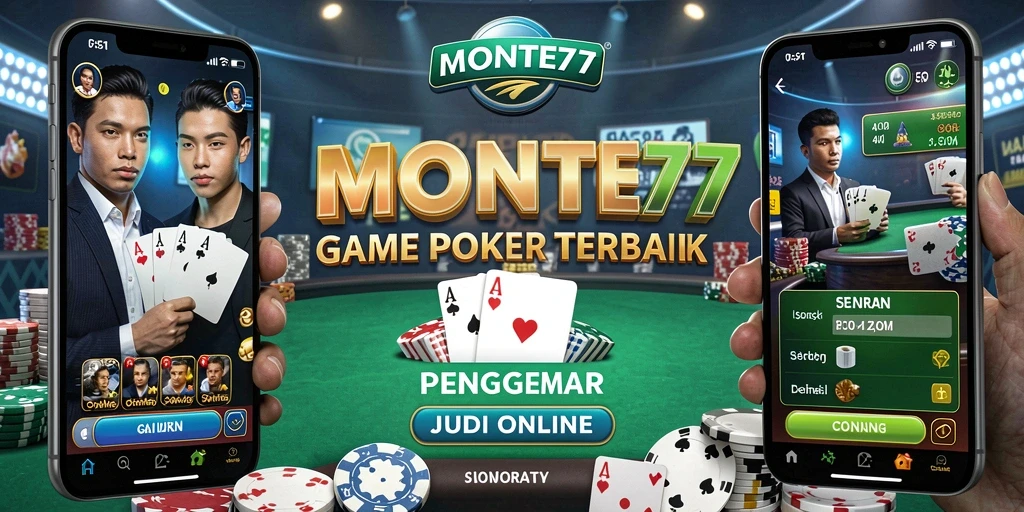 Tampilan utama gameplay poker MONTE77 yang mendebarkan.