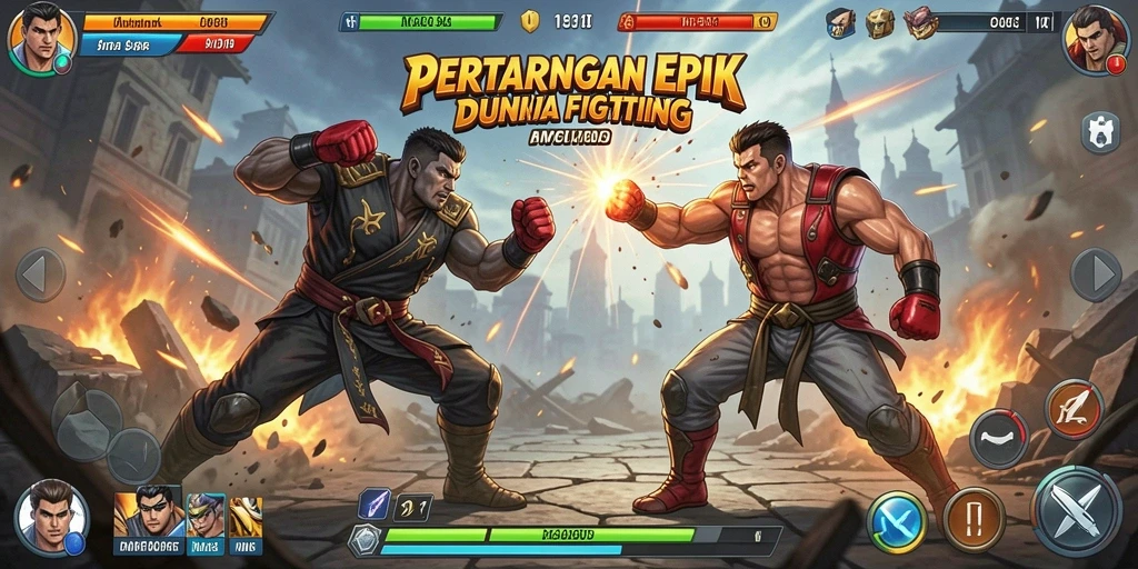 Tampilan aksi seru dalam permainan Fighting MPOID.