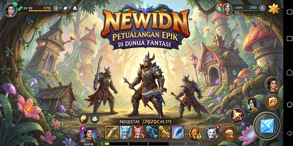 Screenshot gameplay NEWIDN menampilkan pertarungan seru dan karakter yang menakjubkan.