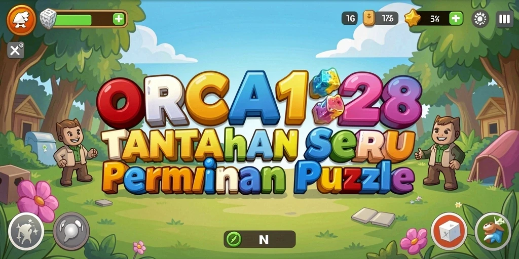Screenshot gameplay ORCA128 dengan tantangan puzzle yang menarik.