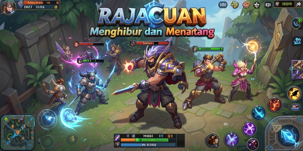 Screenshot dari gameplay seru RAJACUAN yang menampilkan pertarungan karakter.