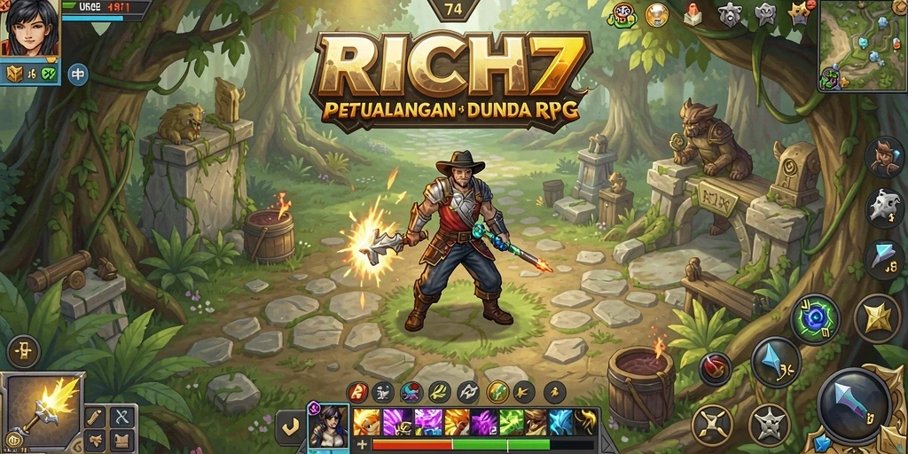 Tampilan gameplay RICH7 menyoroti aksi pertempuran yang mendebarkan.