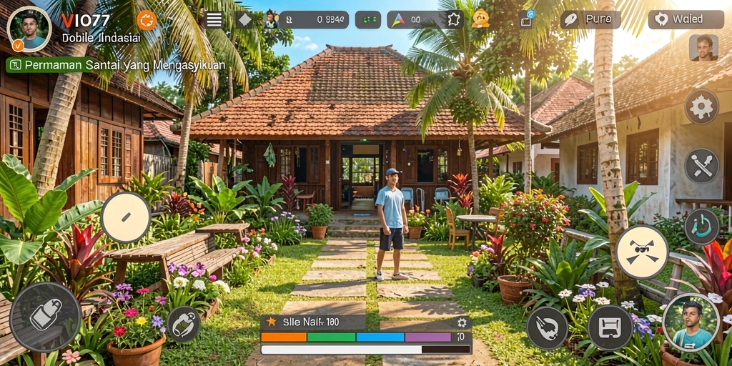 Tampilan gameplay VIO77 yang cerah dan penuh warna.